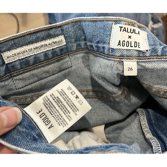 Talula Agolde High Rise Taper Straight Leg Women’s Jeans Blue 26 Slouched Peg - Picture 4 of 5